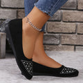 Velvet Ballet Flats with Rhinestones – Size 43