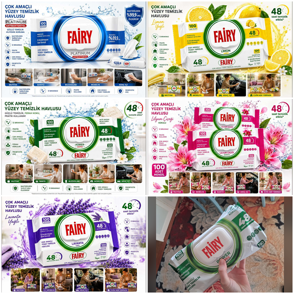 Fairy puhastuslapid – 100 lappi pakis.