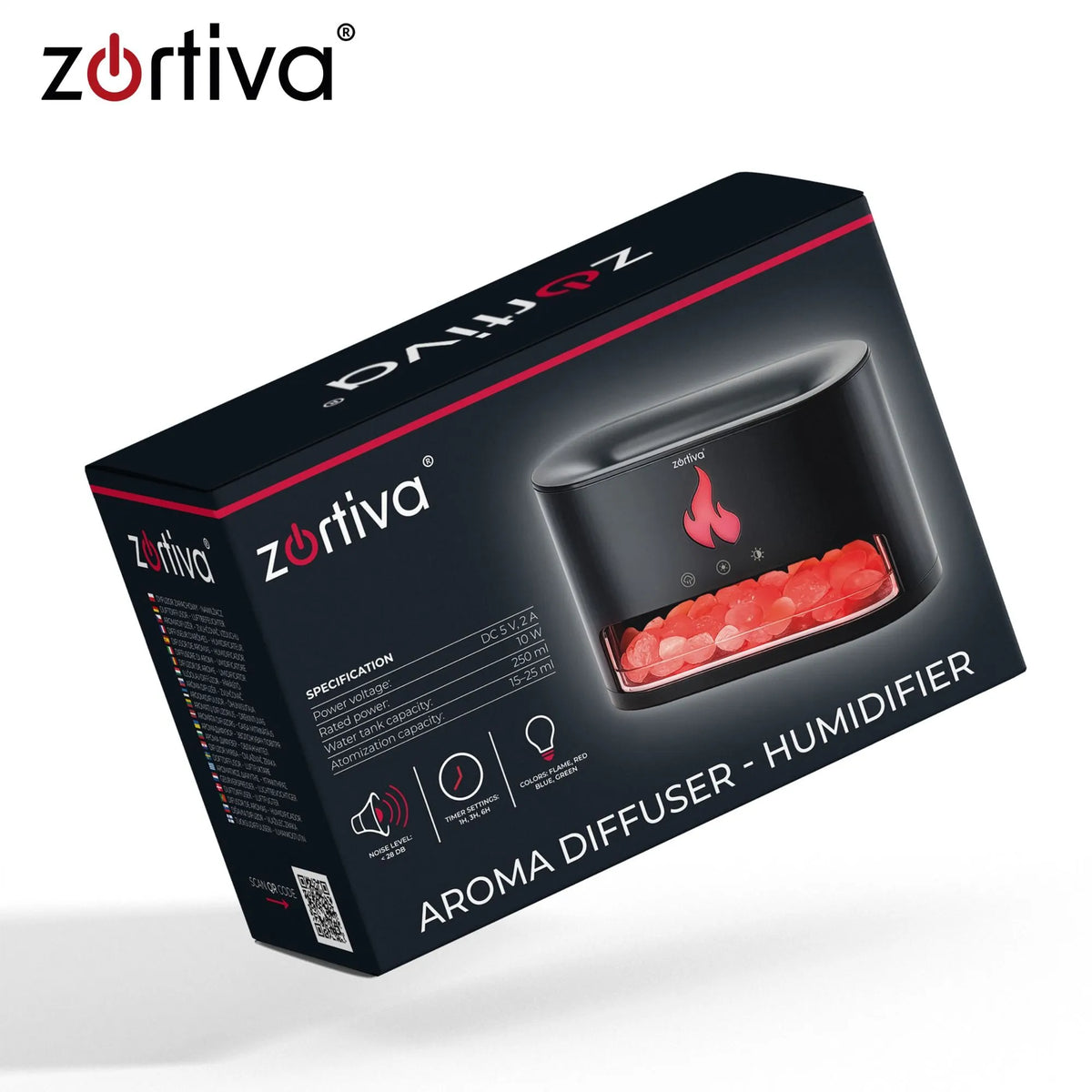 ZORTIVA 250 ml ultraheli-aroomihajuti kaminatule efektiga 
