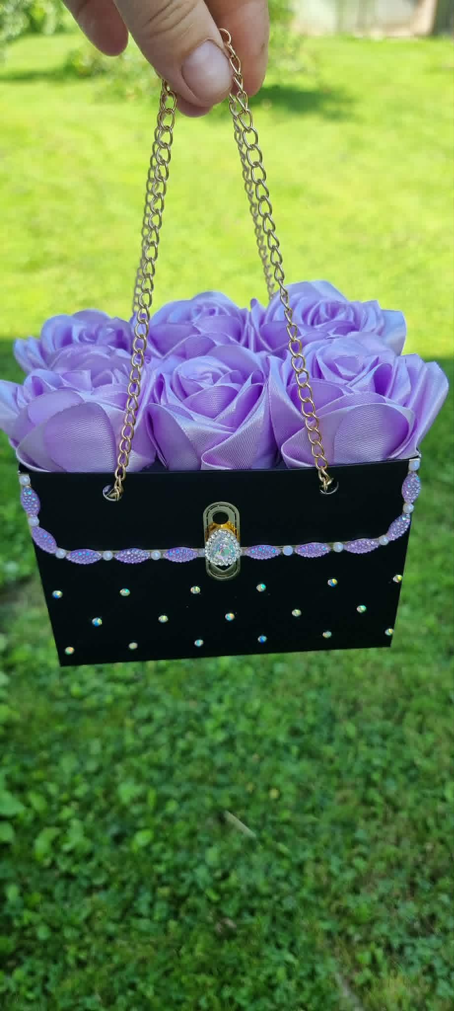 Handmade Satin Rose Gift Box – 6 Roses | Custom Colors Available on request