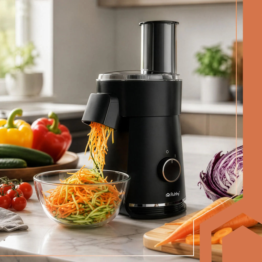 RUHHY Electric Vegetable Chopper & Grater - 200W Multi Slicer with 5 Discs