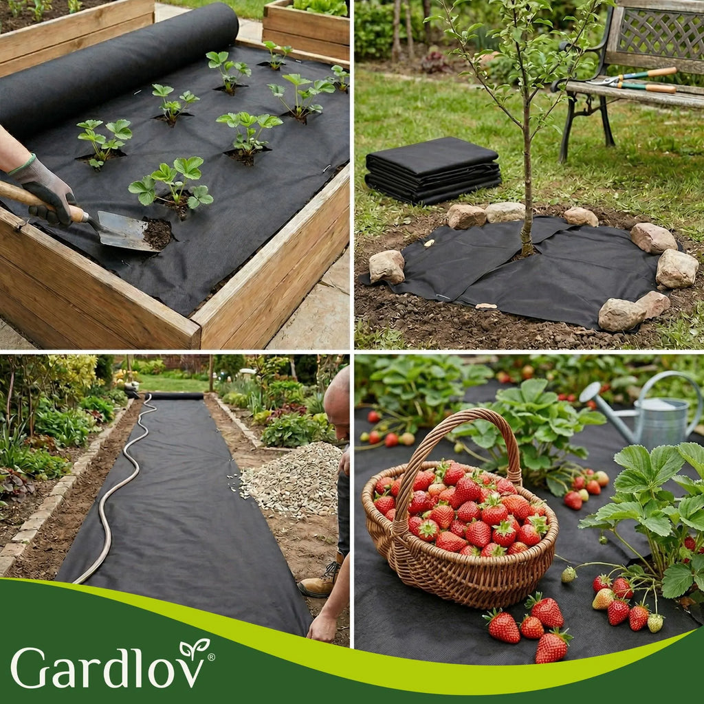 Gardlov Weed Control Fabric 1.6x20m 50g/m² – Black UV-Stable Agro Fleece