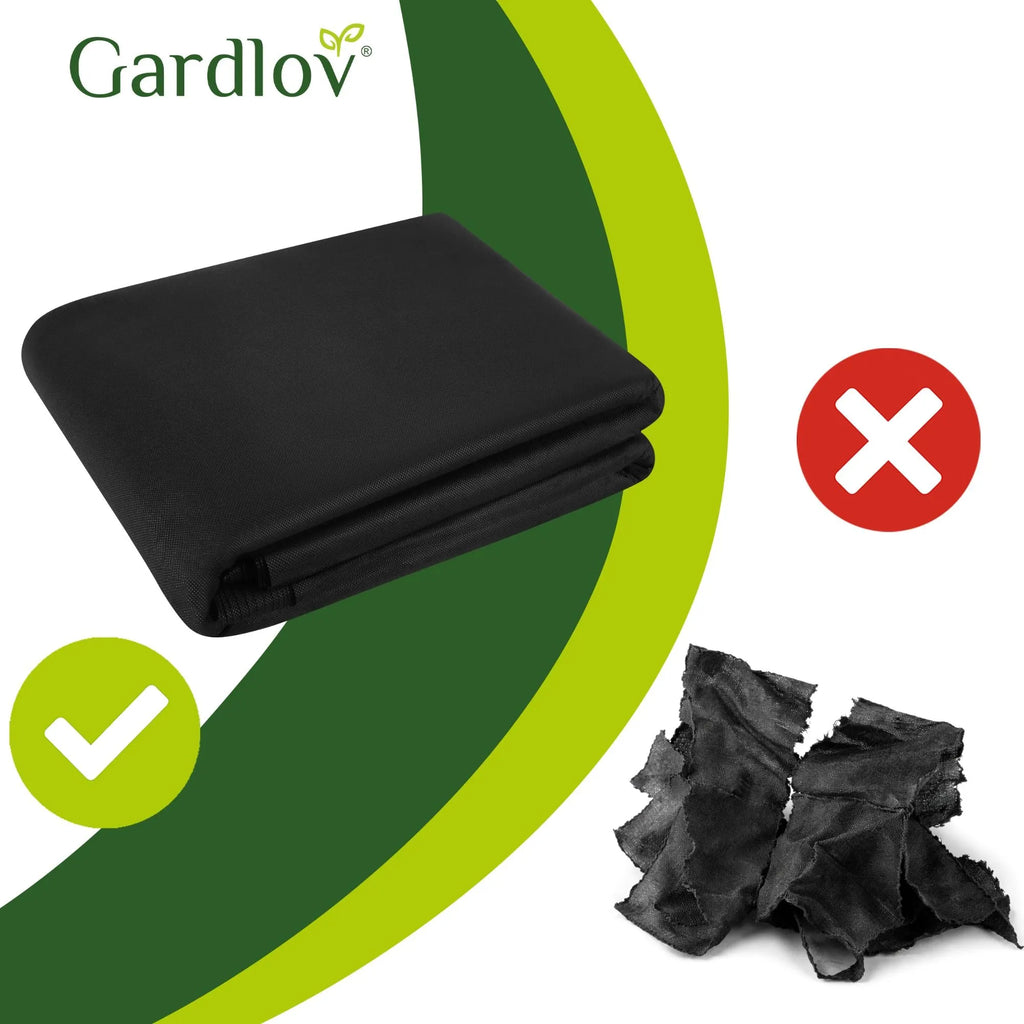 Gardlov Weed Control Fabric 1.6x20m 50g/m² – Black UV-Stable Agro Fleece