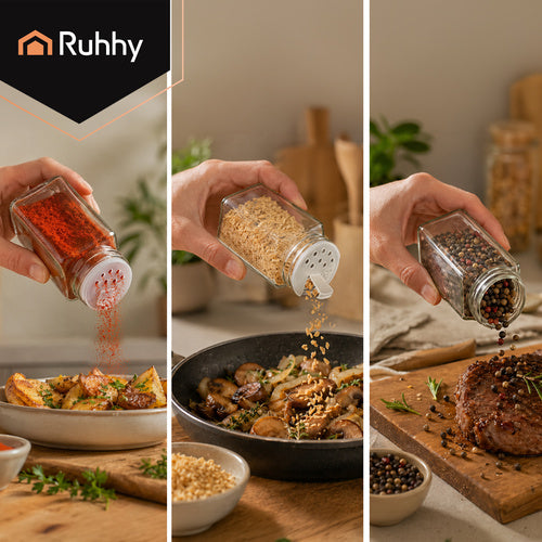 Ruhhy Glass Spice Jars Set of 24 with Labels (Pre-Order)