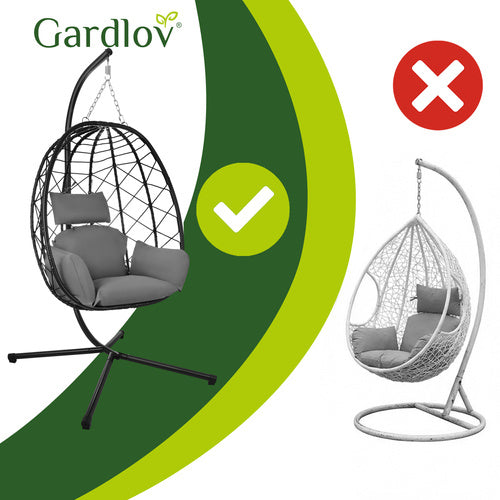 Gardlov Hanging Cocoon Swing Chair with Cushions 150 kg