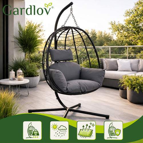 Gardlov Hanging Cocoon Swing Chair with Cushions 150 kg