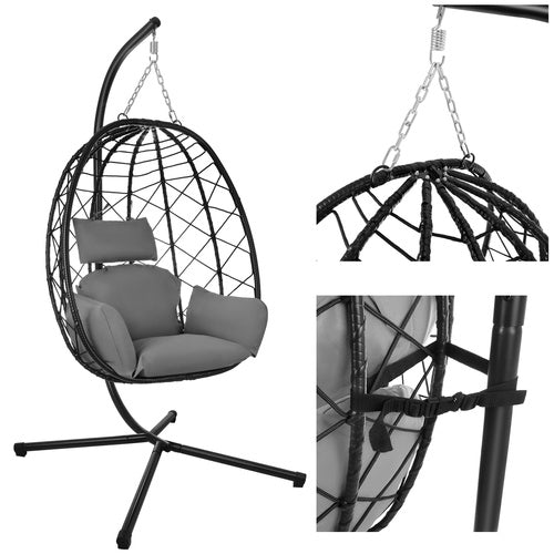 Gardlov Hanging Cocoon Swing Chair with Cushions 150 kg