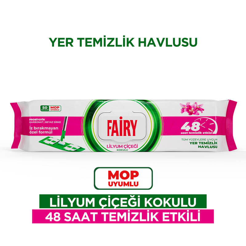 Fairy Power Wipes – põrandapuhastuslapid, 50 tk pakis