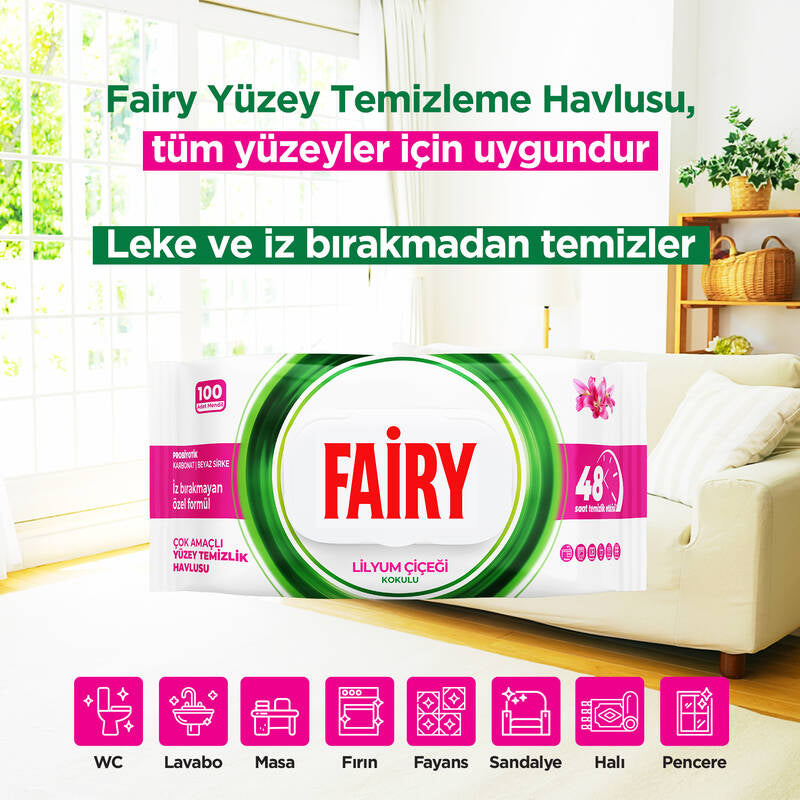 Fairy puhastuslapid – 100 lappi pakis.