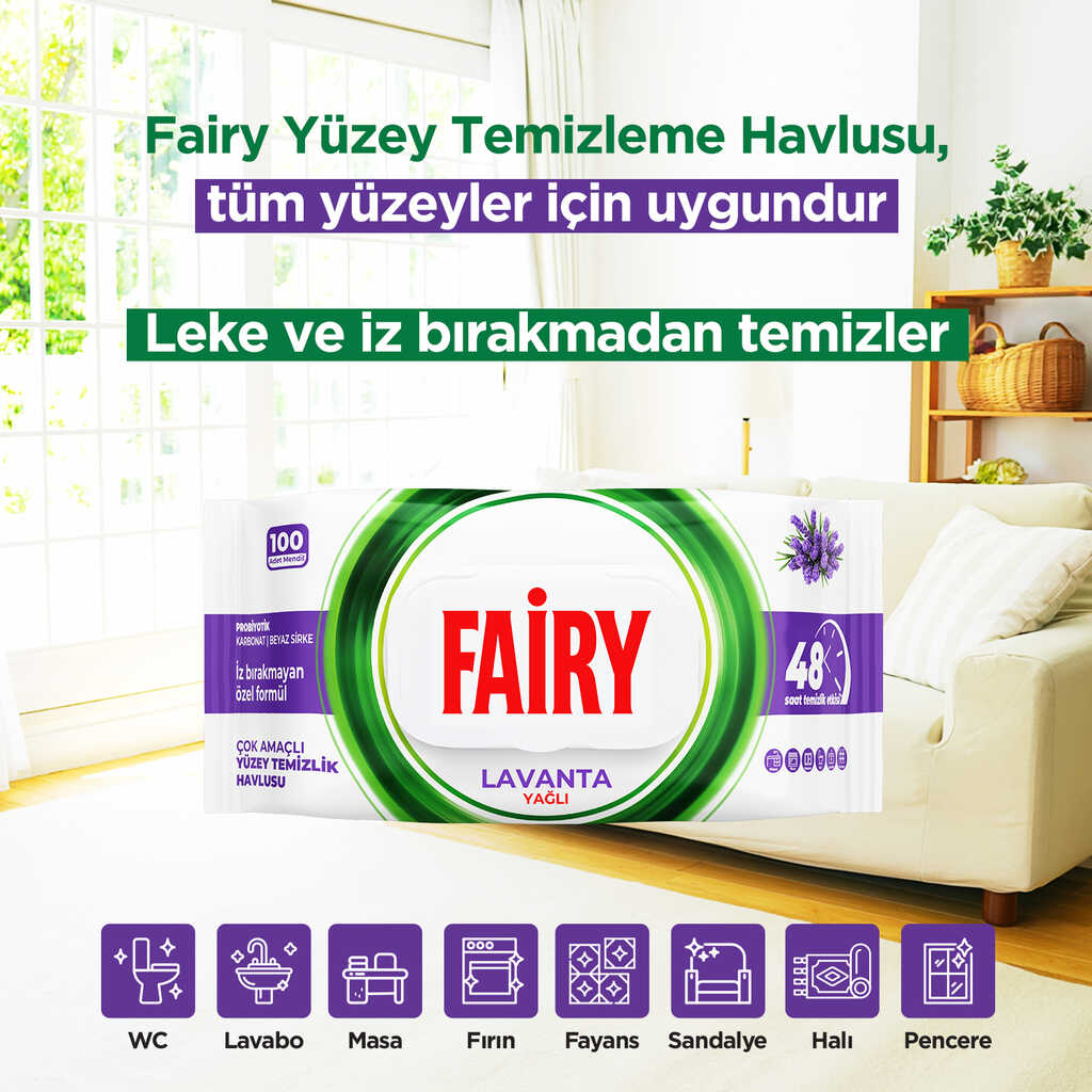 Fairy puhastuslapid – 100 lappi pakis.