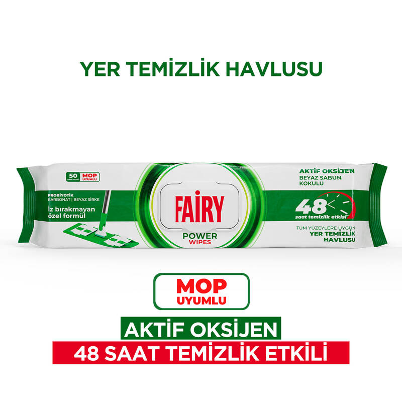 Fairy Power Wipes – põrandapuhastuslapid, 50 tk pakis