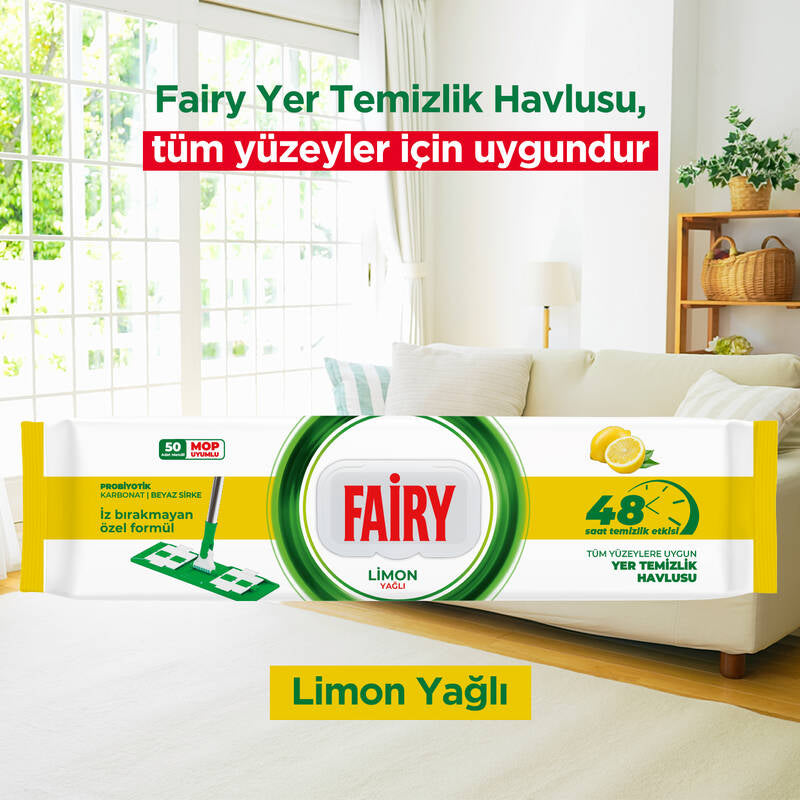 Fairy Power Wipes – põrandapuhastuslapid, 50 tk pakis